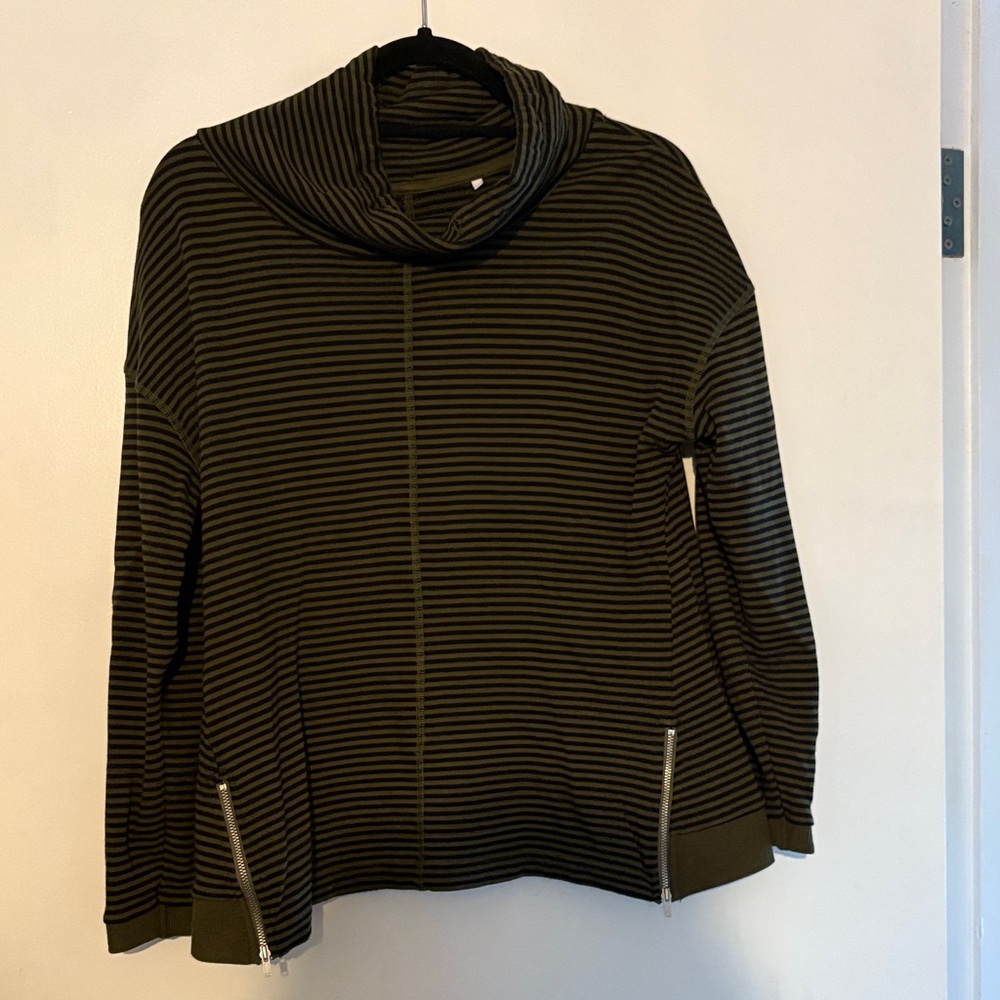 Striped Cowl Neck Sweater